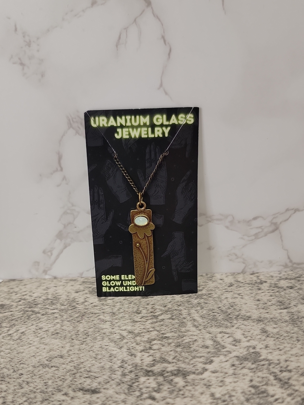 One of a kind Uranium Glass Necklace - Picture 5 of 8